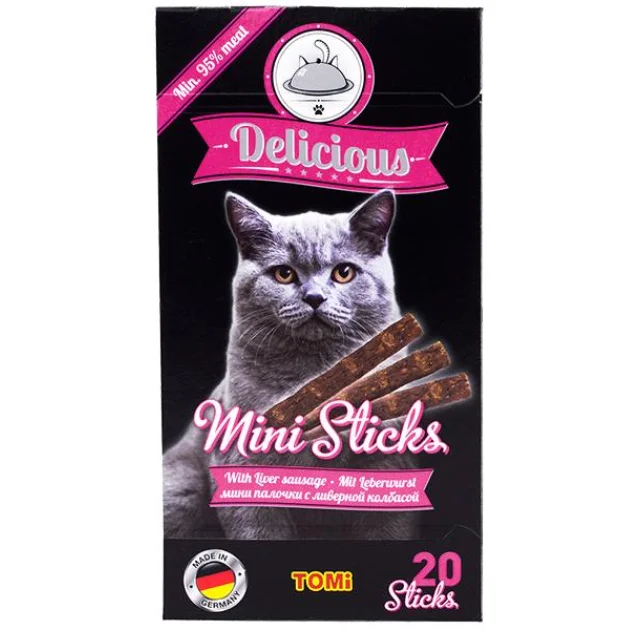 Ласощі Tomi Delicious Mini Sticks Liver Sausage з ліверної ковбасою, для котів, 40 г