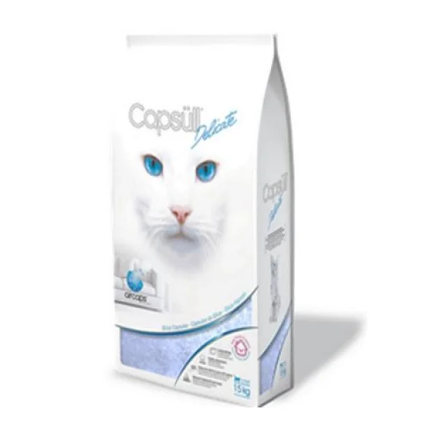 Наполнитель Capsull Delicate baby powder кварцевый, для кошачьего туалета, капсулы 3 мм, 1.5 кг