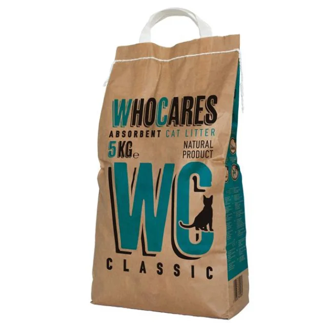 Наполнитель WC WhoCares Classic впитывающий, в кошачий туалет, без запаха, 5 кг