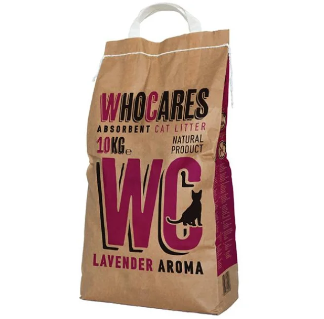 Наполнитель WC WhoCares Lavander впитывающий, в кошачий туалет с запахом лаванды, 2 кг