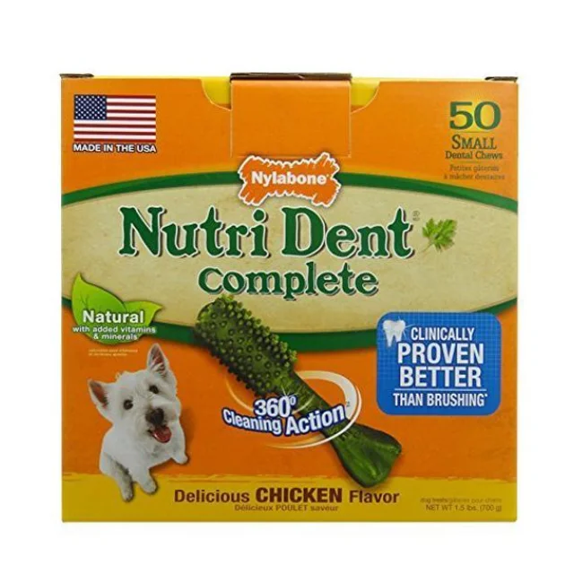 Ласощі Nylabone Nutri Dent Chicken Small для чищення зубів для собак, смак курки, 10 шт, ціна за 1 штуку