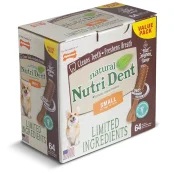 Лакомство Nylabone Nutri Dent Natural для чистки зубов, для собак, S, 0.7 кг, 64 шт, цена за 1 шт
