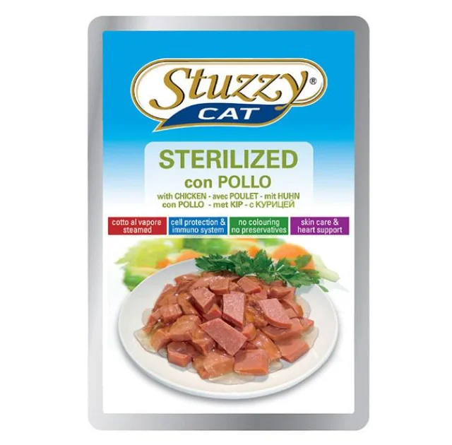 Вологий корм Stuzzy Cat Sterilized Chicken з куркою, в соусі для стерилізованих котів, пауч, 100 г