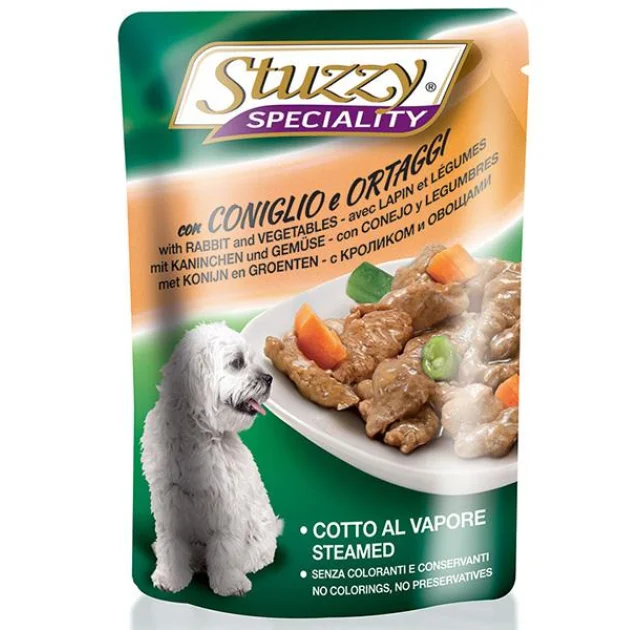 Консервы Stuzzy Speciality Dog Rabbit Vegetables для собак, с кроликом и овощами в соусе, пауч, 100 г