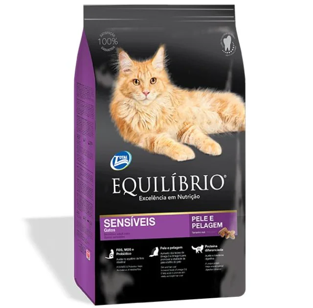 Сухой корм Equilibrio Cat для котов с проблемной кожей и чувствительным пищеварением, 7.5 кг