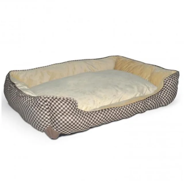Лежак K&H Self-Warming Lounge Sleeper для собак і котів, коричнево-кавовий, 76×61×23 см