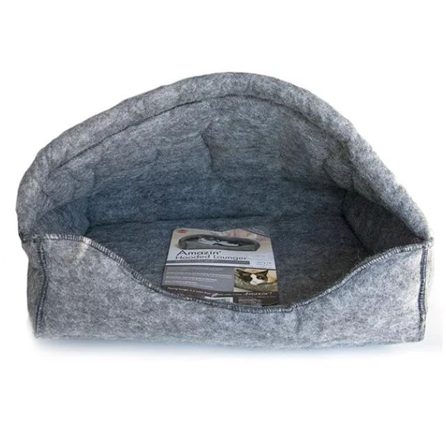 Лежак-будиночок K&H Amazin Hooded для котів, сірий, 43×33×28 см