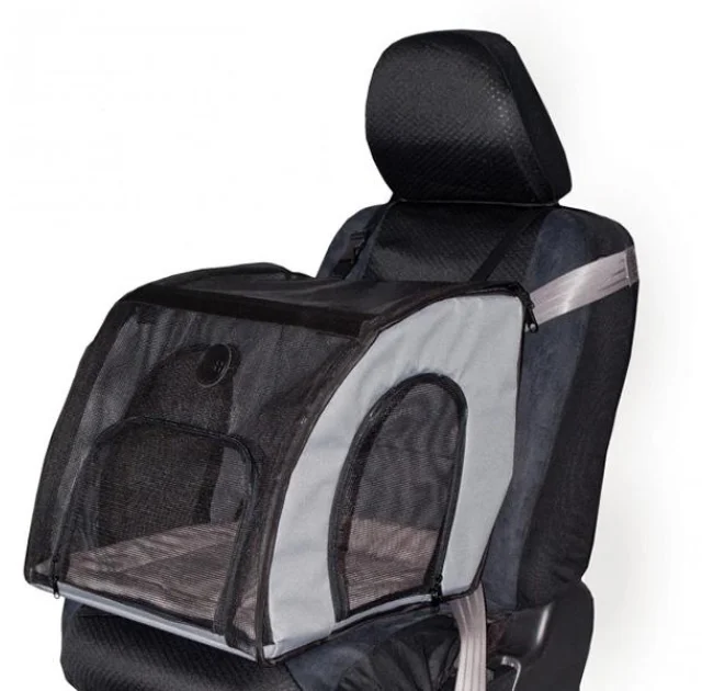 Сумка-переноска в автомобіль K&H Travel Safety для собак і котів, сіра, 43×41×38 см
