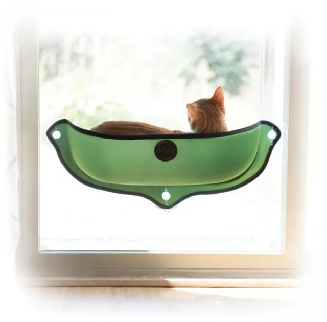 Спальне місце K&H Ez Mount Window Bed на вікно, для котів, зелений, 69×28 см