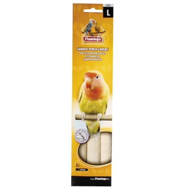 Жердочка Flamingo Sanded Perch Covers для птиц, с песчаным покрытием, 12 мм, 4 ед