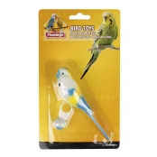 Игрушка Flamingo Parakeet On Ring для попугаев, попугайчик на кольце из пластика, 14 см