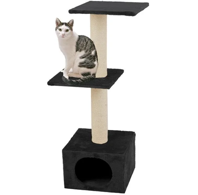 Кігтеточки Flamingo Smaragd Black для котів, 2 рівня, чорний, 103×35×42 см