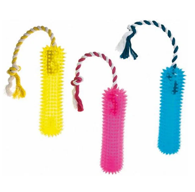 Игрушка Flamingo Good4Fun Playstick+Rope для собак, палка на веревке, латекс, не тонет, 20 см
