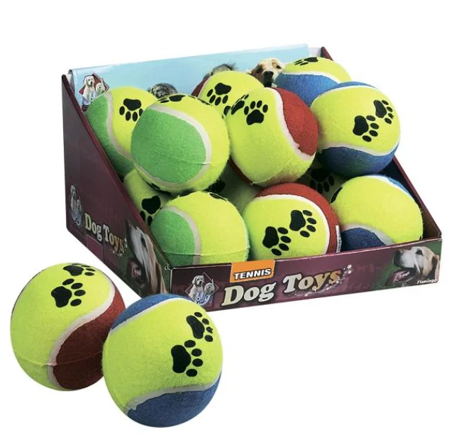 Іграшка Flamingo Tennisball Fluo для собак, м'яч теніс, гума, 9,5 см