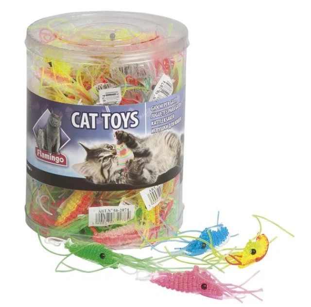 Іграшка Flamingo Plastic Shrimp для котів, креветка латекс, 1.5х6 см
