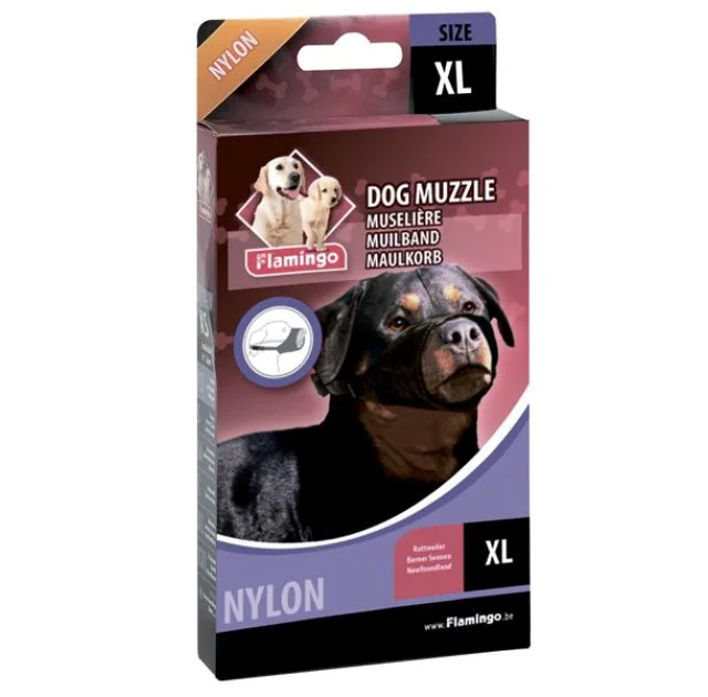Намордник Flamingo Muzzle Nylon для пород овчарка, ротвейлер, ньюф, нейлон, XL