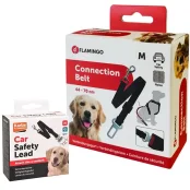 Ремень Flamingo Car Safety Harness в автомобиль для собак, размер M, 44-70×20 мм