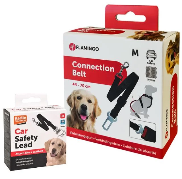 Шлея Flamingo Car Safety Harness в автомобиль для собак, размер L/XL, 52-85×25 мм