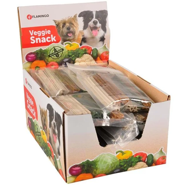 Лакомство Flamingo Vegie Stick Mix для собак, стик с натуральными мятой и петрушкой, 12 см