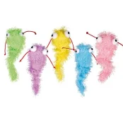 Игрушка Flamingo Shaky Snake для кошек, пушистая дрожащая змейка, 4х17см