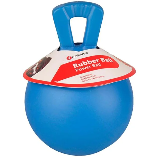 Игрушка Flamingo Power Ball для крупных собак, мяч плавающий с ручкой, резина, 16 см