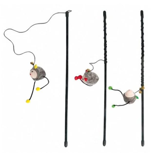 Іграшка Flamingo Rod With Mouse для котів, вудка жарт з мишкою, 47 см