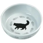 Миска Flamingo Cats Single для кошек, керамика, белая, 12×3.5 см