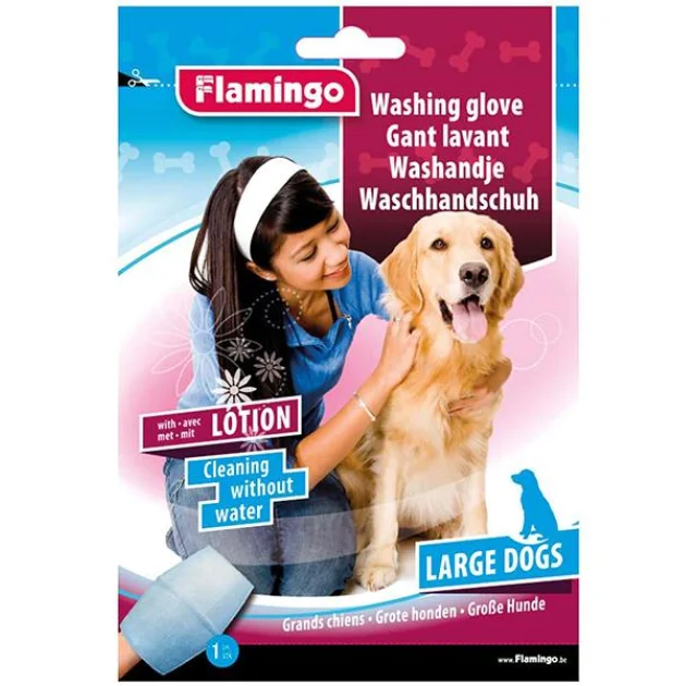 Рукавиця-серветка Flamingo Washing Glove Dog для собак, волога, розмір L