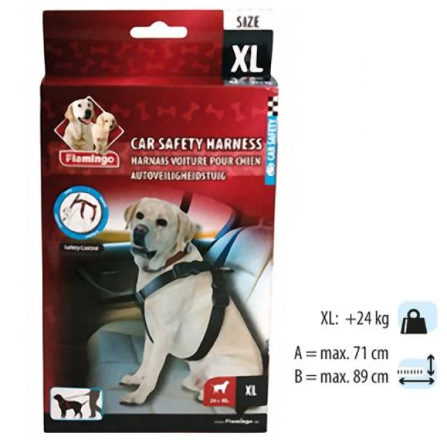Шлейка Flamingo Car Safety Harness в автомобиль, для собак, размер L, 68-86 см