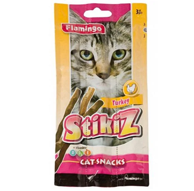 Ласощі Flamingo Stikiz Turkey для котів і кошенят, зі смаком індички, 15 г, 3 шт