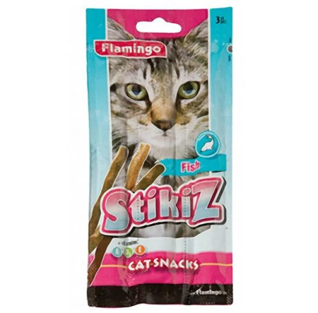 Лакомство Flamingo Stikiz Fish для кошек и котят, со вкусом рыбы, 15 г, 3 шт