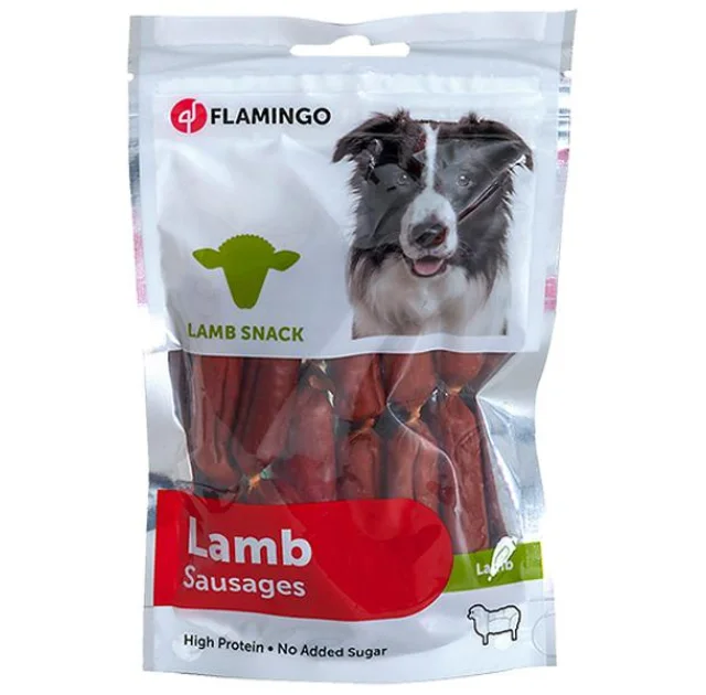 Лакомство Flamingo Sausages Lamb жевательное для собак, сосиска с мясом ягненка, 85 г