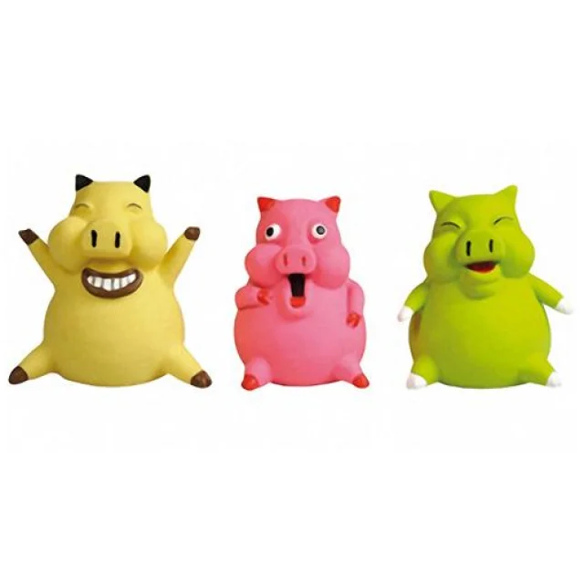 Игрушка Flamingo Pig Smiley для собак малых пород, с наполнителем, латекс, 8х8х9 см