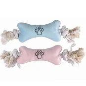 Іграшка Flamingo Puppy Plush Bone м'яка для цуценят, плюшева кістка на канаті, 22х7.5х4 см