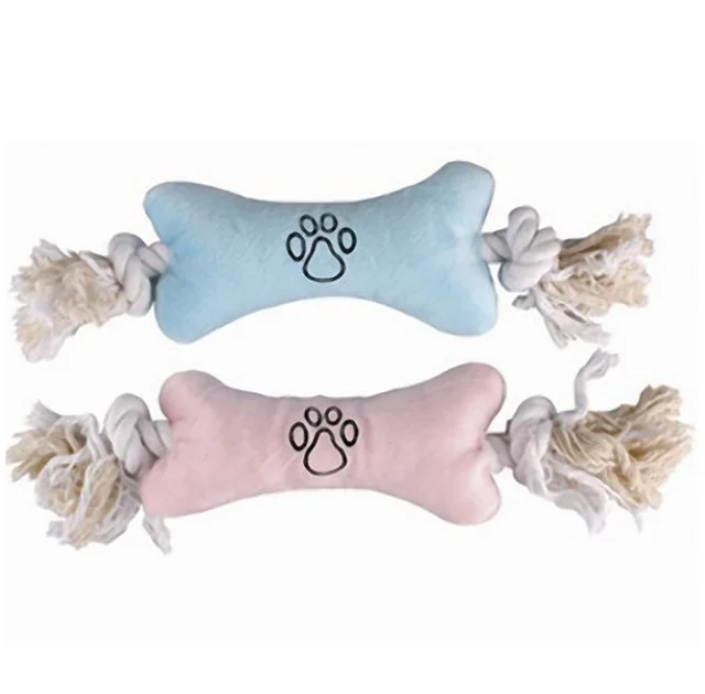 Іграшка Flamingo Puppy Plush Bone м'яка для цуценят, плюшева кістка на канаті, 22х7.5х4 см