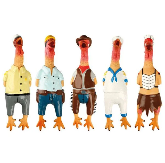 Игрушка Flamingo Chicken Village People для собак с пищалкой, латекс, 24х7х5 см