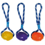 Іграшка Flamingo Football Cotton Rope для собак, м'яч на мотузці з петлею для руки, 12х7х35 см