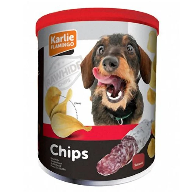 Лакомство Flamingo Chips Salami для собак, чипсы со вкусом салями, 120 г