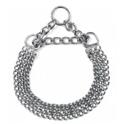 Ошейник Flamingo Collar 3-Fold трехрядный, цепочка для собак, металл, 60 см, 2.5 мм