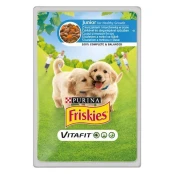 Влажный корм Purina Friskies Junior, для щенков, кусочки в подливке с курицей и морковкой, 100 г