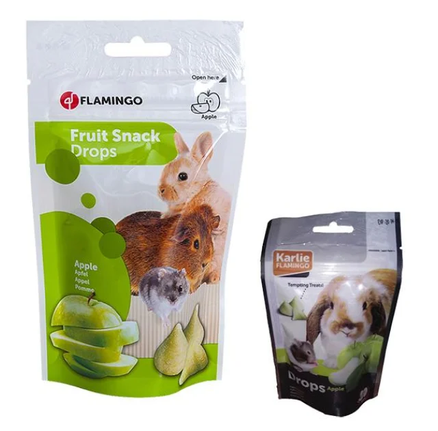Лакомство Flamingo Drops Apple для грызунов, дропсы с яблоком, 75 г