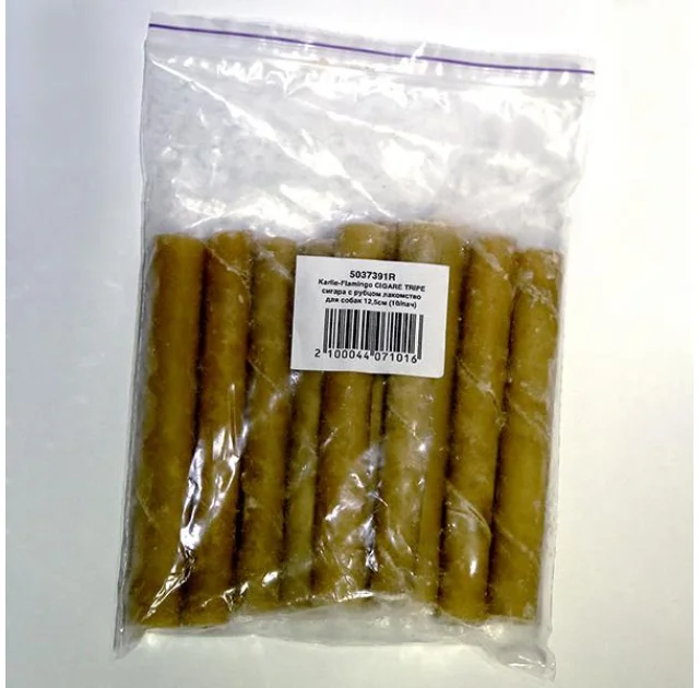 Лакомство Flamingo Cigare With Tripe для собак, рубец, 10 шт/уп, 12.5 см, цена за 1 шт