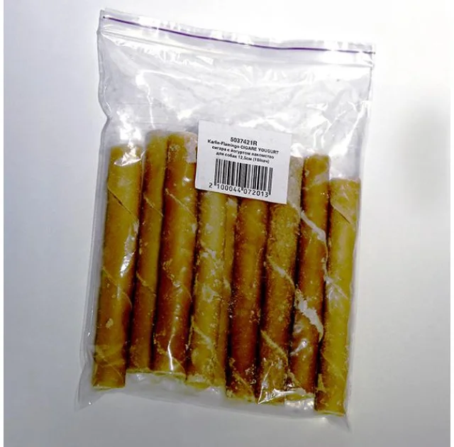 Лакомство Flamingo Cigare With Yougurt для собак, сигара с начинкой, йогурт, 12.5 см