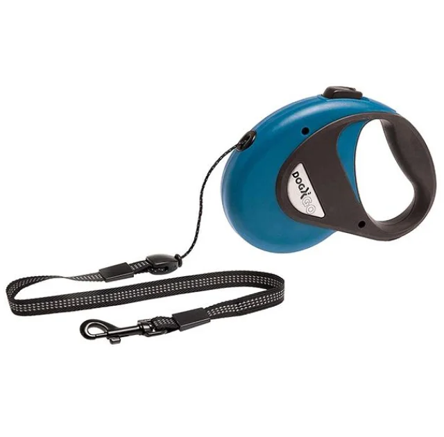 Поводок-рулетка Flamingo Dogx2Go Cord для собак до 12 кг, синій, розмір S, 8 м