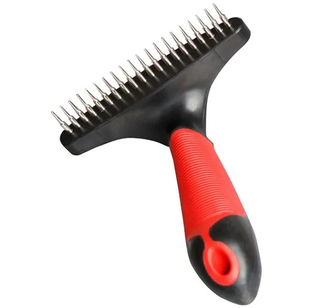 Граблі-гребінець Flamingo Undercoat Rake Single Row Short для собак, однорядна, короткі зубці, L