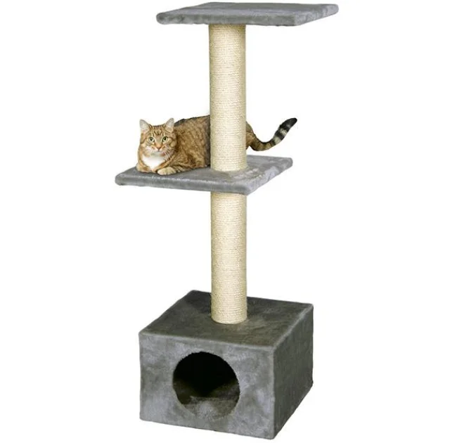 Кігтеточки Flamingo Smaragd Grey ігровий комплекс для котів, 2 рівня, сірий, 103×35×42 см