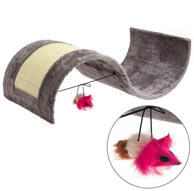 Кігтеточка Flamingo Kitty Wave для котів з іграшкою, хвиля, 50.5×30.5×17.5 см