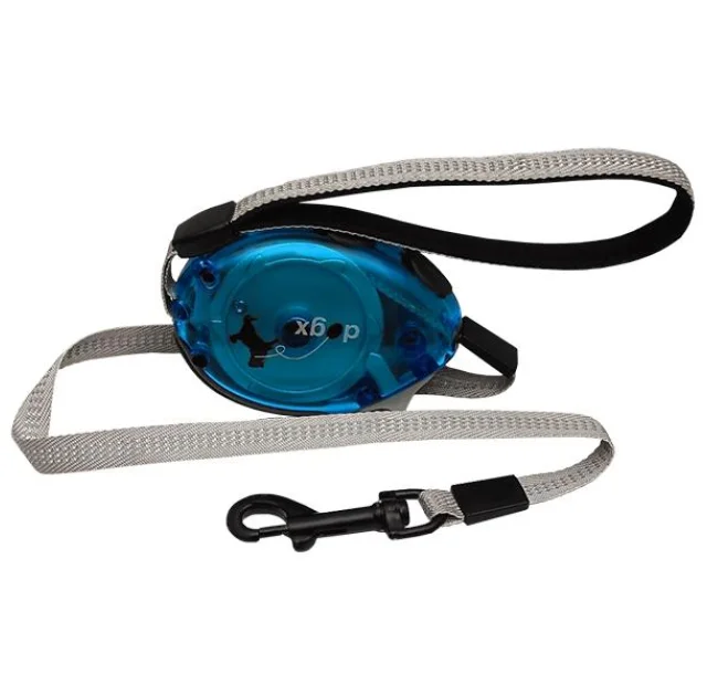 Поводок-рулетка Flamingo Dogx2Go Belt Glassy S для собак до 12 кг, світловідбиваючі стрічка, зелена, 2 м