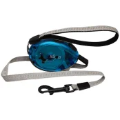 Поводок-рулетка Flamingo Dogx2Go Belt Glassy S для собак до 12 кг, світловідбиваючі стрічка, червона, 2 м