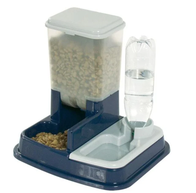 Поилка-кормушка Flamingo Water+Feed Bowl на подставке для собак, пластик, 37×32×36 см